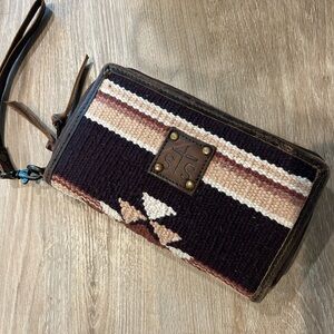 Brown and Cream Woven Wallet